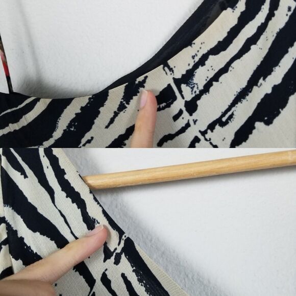 Alberto Makali Black Floral Asymmetrical One Shoulder Maxi Rayon Dress Size 8 - Picture 15 of 16